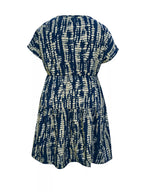 Plus Size Printed Long Sleeve Ruffle Hem Mini Dress