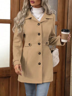 Collared Neck Button Up Coat