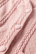 Cable Knit V Neck Cardigan and Shorts Set