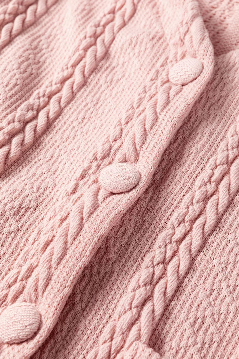 Cable Knit V Neck Cardigan and Shorts Set