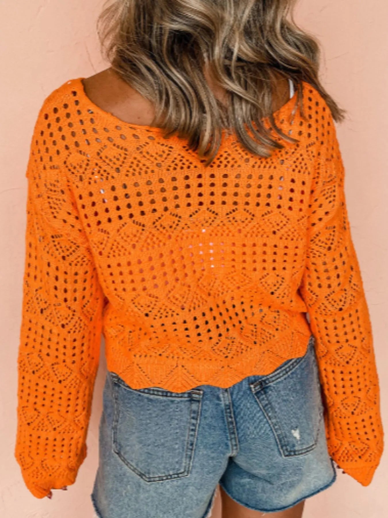 Crochet Boat Neck Knit Cover Up