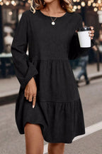 Long Sleeve Tiered Mini Dress
