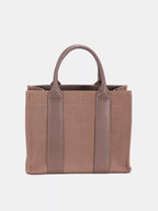 David Jones Canvas Tote Handbag with Contrast Leather Handles