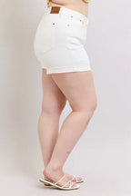 Judy Blue Full Size High Waist Double Roll Cuff Denim Shorts Plus Size