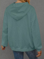 Full Size Embossed Lettering Casual Hoodie Plus Size