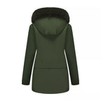 Full Size Fur Hooded Warm Winter Parka Outerwear Plus Size