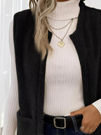 Sleeveless Fuzzy Fleece Vest Coat