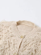 Fringe Button Up Cardigan