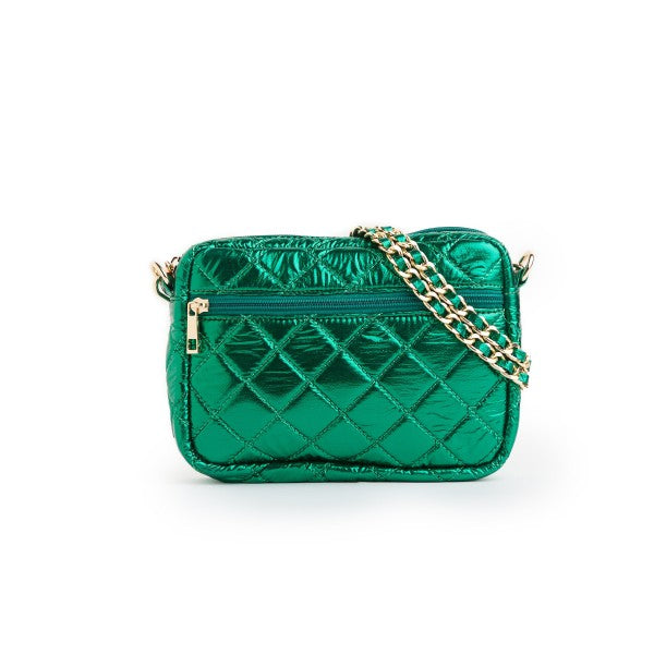 SueEllen Quilted Small Crossbody Bag with Gold Cha