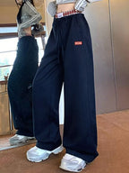 Wide Leg Drawstring Casual Pants
