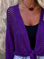 Tie-Front Crochet Knit Cover Up