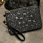 Ellen Tracy Metallic Leopard Wristlet
