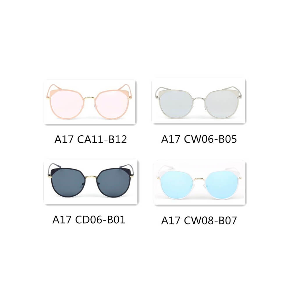 HERSHEY | Women's Flat Lens Metal Frame Cat Eye Sunglasses
