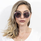HERSHEY | Women's Flat Lens Metal Frame Cat Eye Sunglasses
