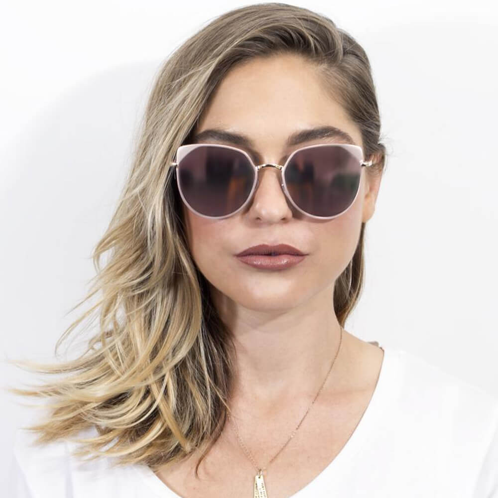 HERSHEY | Women's Flat Lens Metal Frame Cat Eye Sunglasses