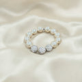 Elegant Pearl & Sparkling Crystal Ball Stretch Bracelet