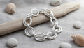 Silver Link Bracelet Featuring Interlocking Circles