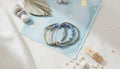 Blue and Gold Beaded Bracelet Set