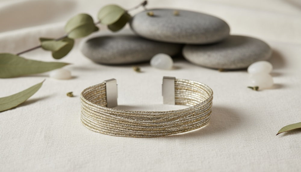 Multi-Strand Silver Cuff Bracelet