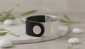 Sleek Black and Silver Cuff Bracelet