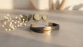 Black and Gold Layered Cuff Bracelet
