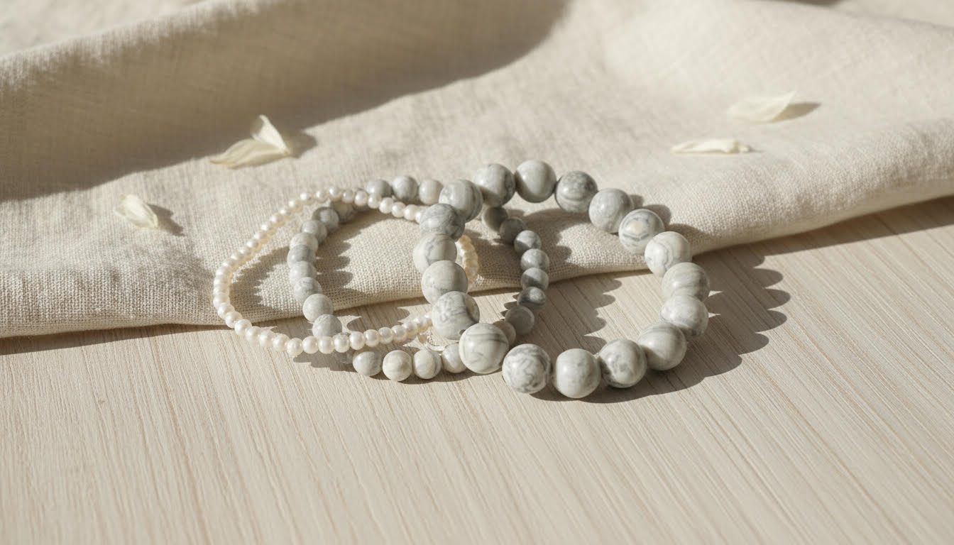 Marble and Pearl Beaded Bracelets