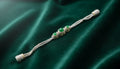 Silver Bracelet with Green Gemstone Accents