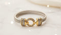 Two-Tone Cable Bracelet with Crystal-Studded Clasp