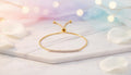 Gold Bracelet with Sparkling Diamond Bar