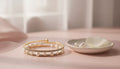 Gold Bracelet with Pearls and Crystals
