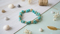 Turquoise Beaded Bracelet with Gold Accents