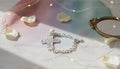 Silver Cross Bracelet with Pearl