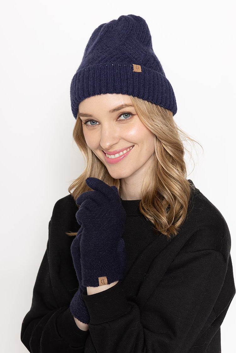 Textured Knit Cuff Beanie
