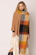 Plaid Cozy Scarf With Fringe