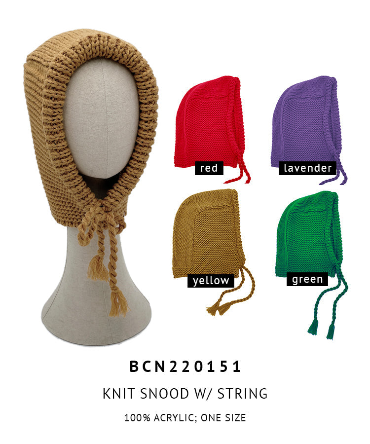 Knit Snood With String