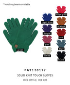 Solid Knit Touch Gloves