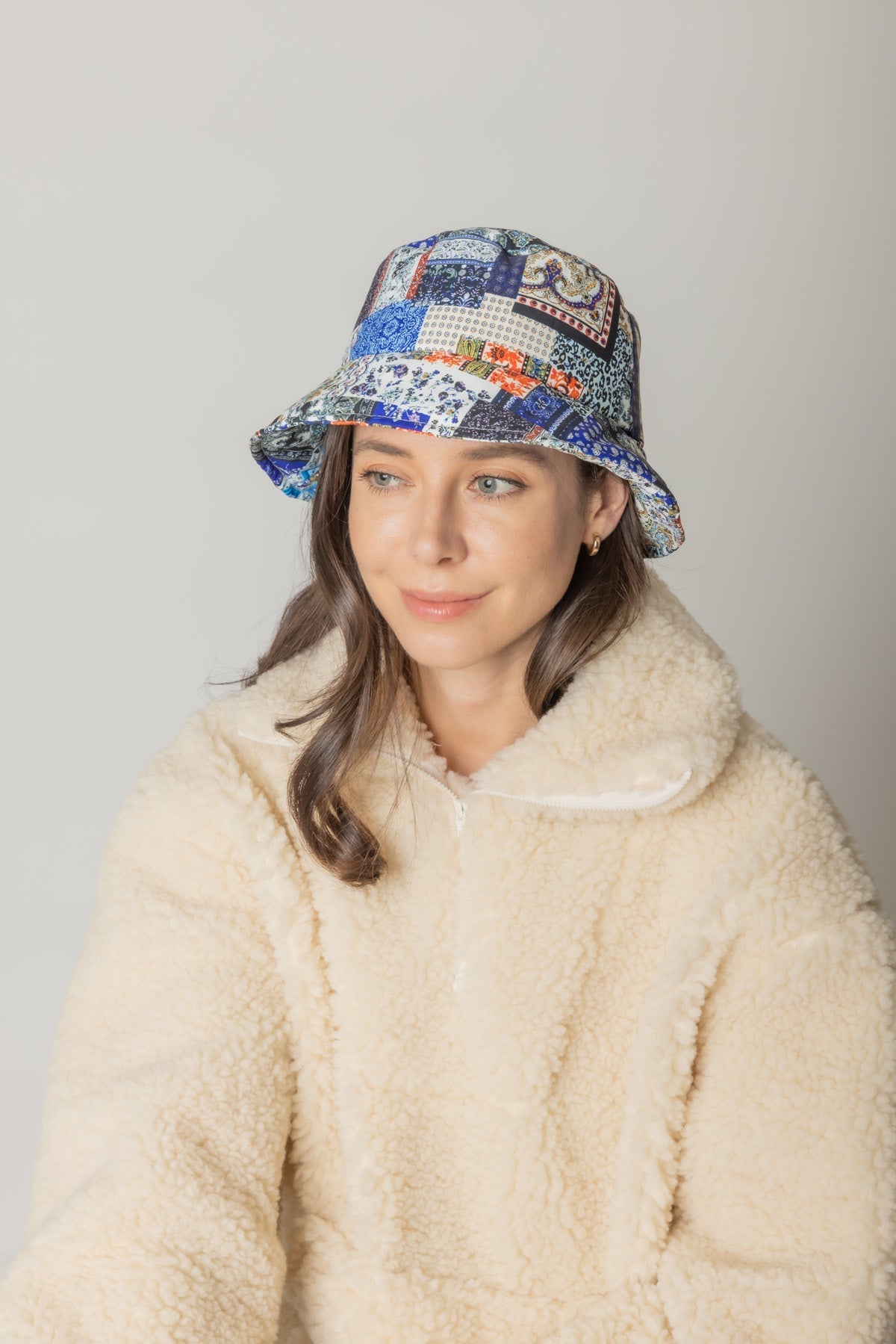 Mix Print Padding Bucket Hat
