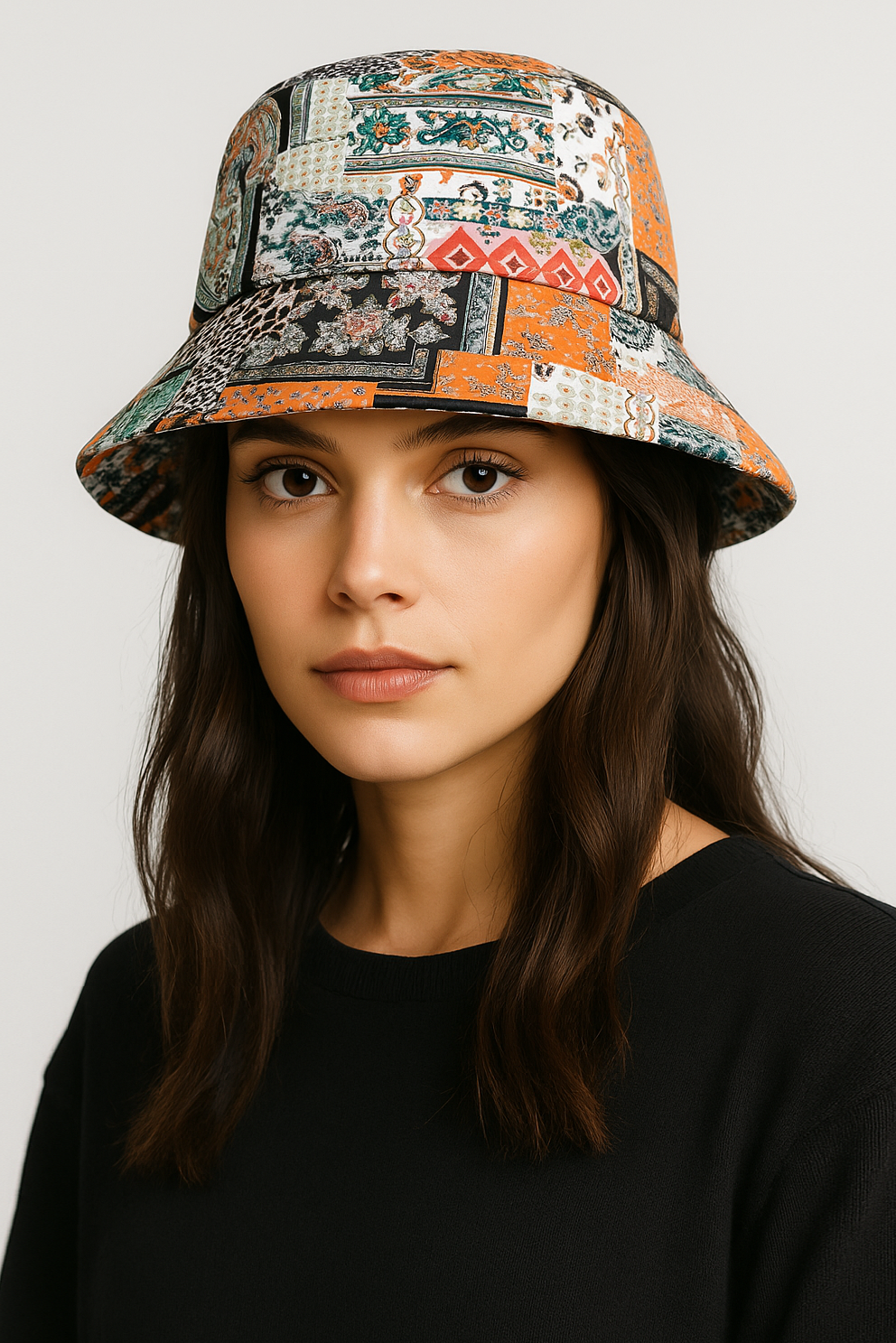 Mix Print Padding Bucket Hat