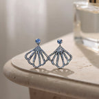 Art Deco Fan Stud Earrings