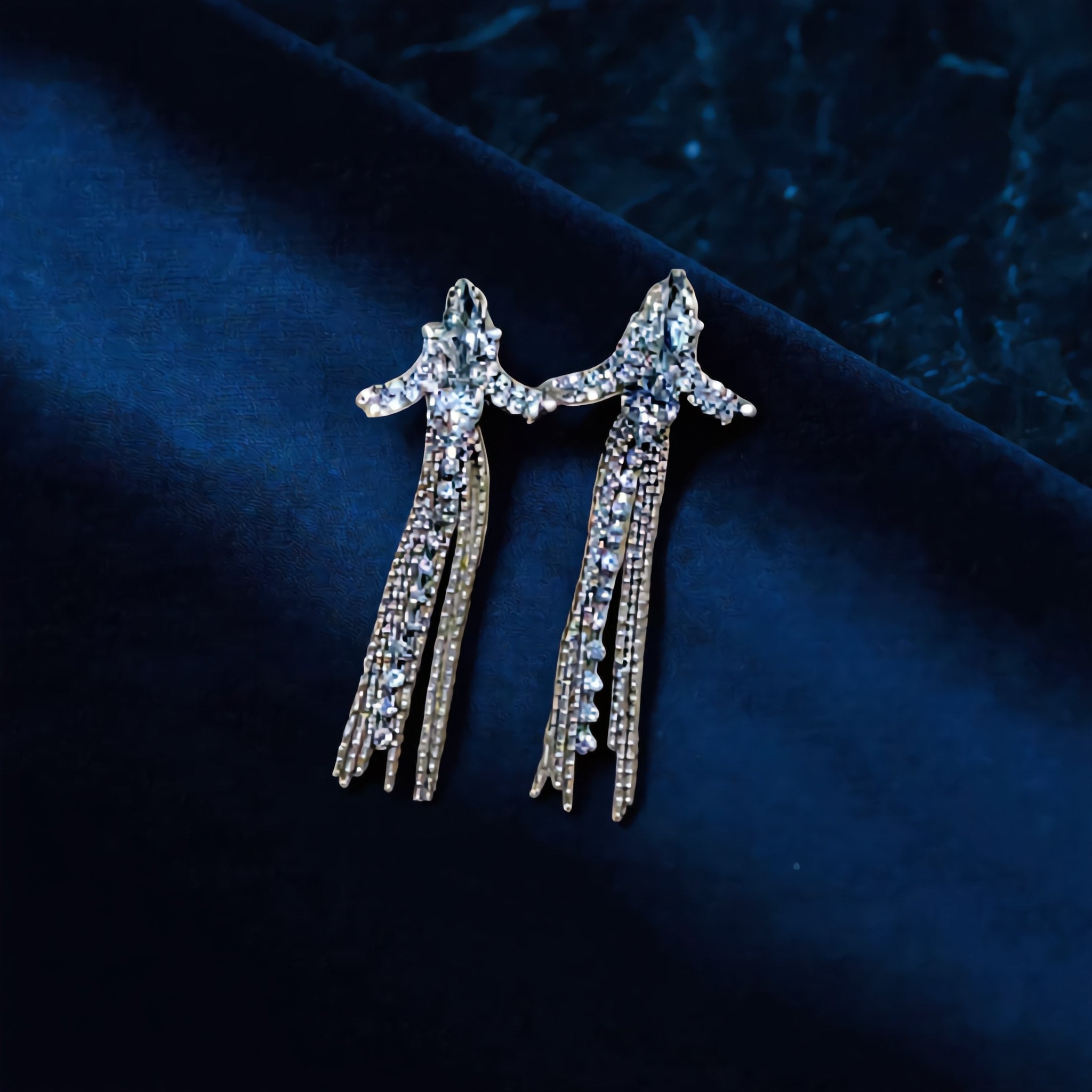 Sparkling Crystal Fringe Dangle Earrings