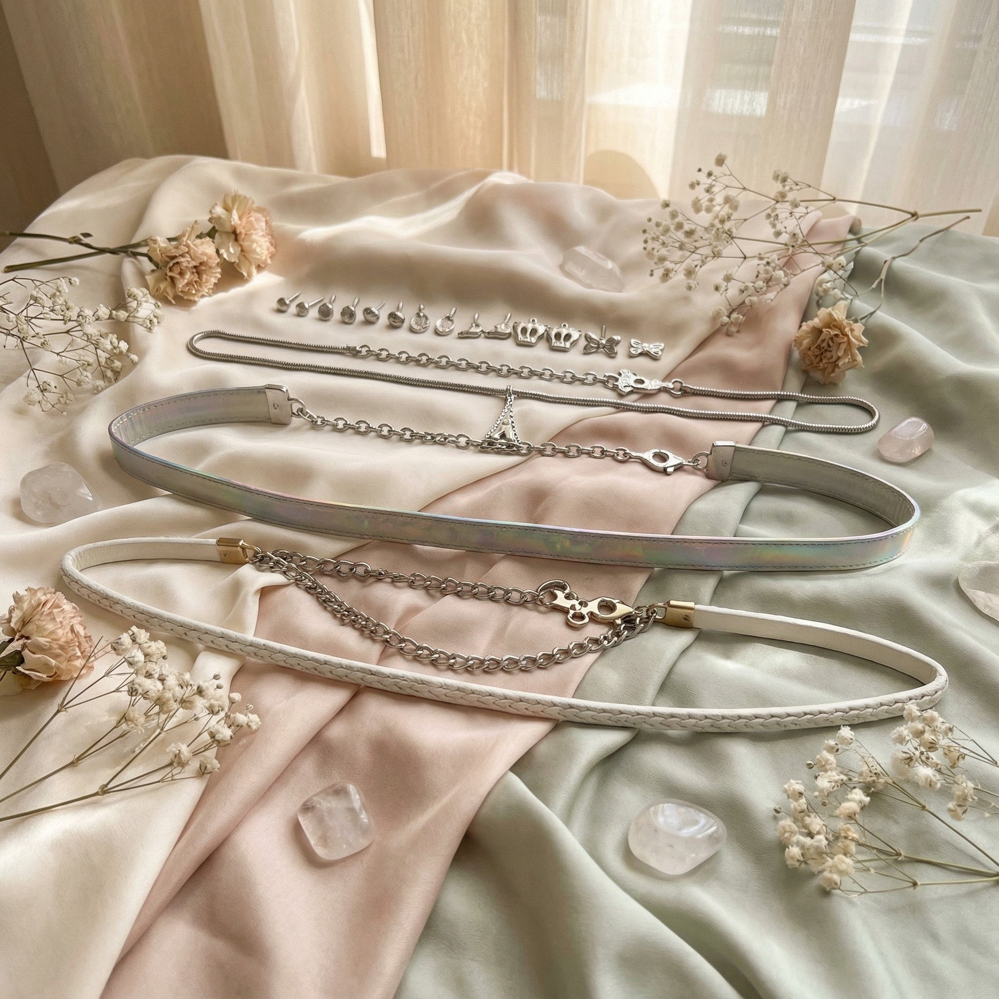 Silver Choker and Earring Set