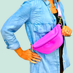 Colorful Nylon Sling Bum Hip Bag with Strap