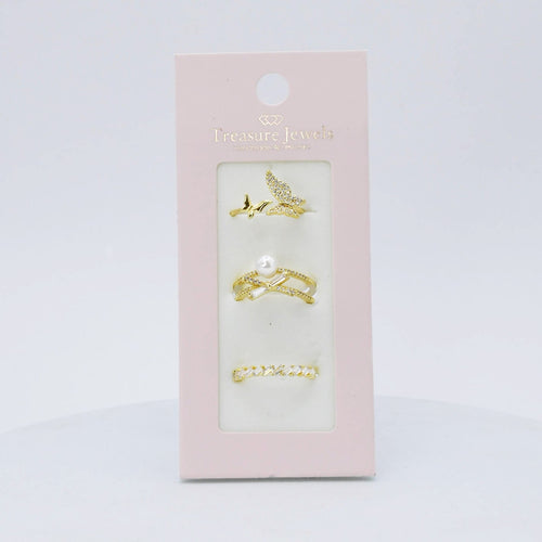 Butterfly Pearl Ring Set