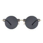 Crescent - Circle Retro Round Rimless Fashion Tinted Vintage Sunglasses