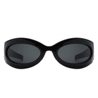 Albion - Oval Wrap Around Retro Round Fashion Sunglasses