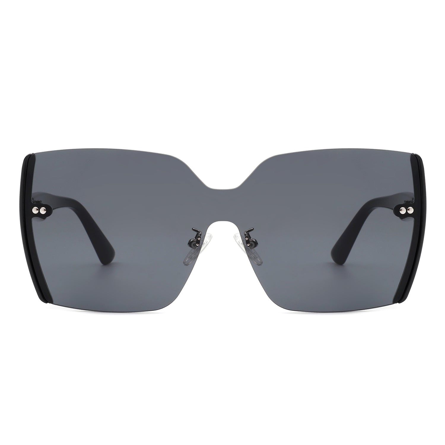 Xanadune -  Square Oversize Half Frame Tinted Retro Fashion Women Sunglasses