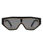 Goldleaf - Geometric Oversize Glitter Square Fashion Women Sunglasses