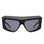Thalia - Square Chunky Wrap Around Tinted Oversize Fashion Sunglasses