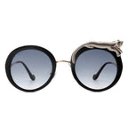 Yellowze - Women Circle Oversize Fashion Round Sunglasses W/ Leopard Design