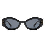 Elysiant - Geometric Oval Slim Fashion Round Cat Eye Sunglasses